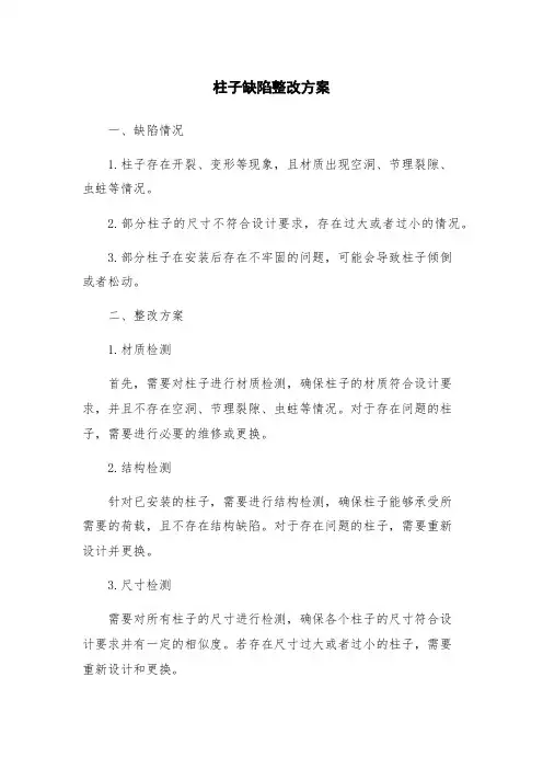 柱子缺陷整改方案