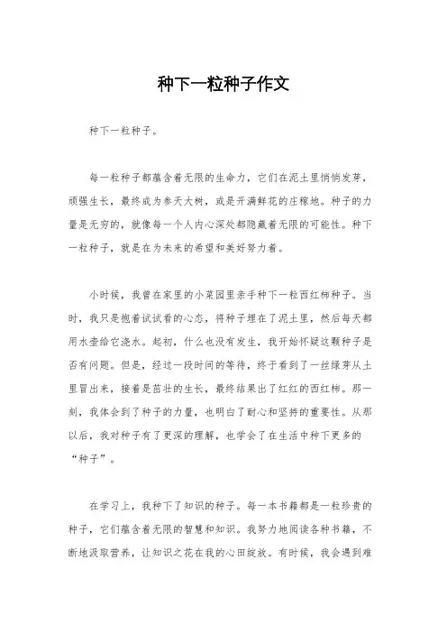 种下一粒种子作文