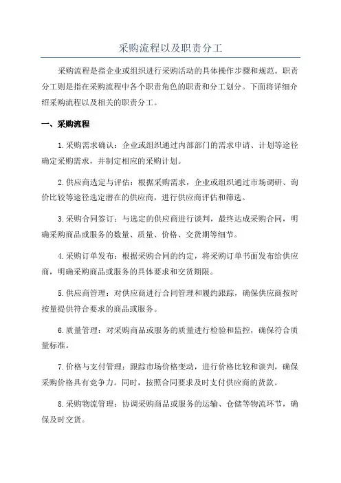 采购流程以及职责分工