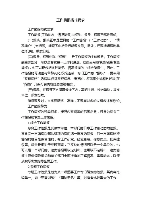 工作简报格式要求