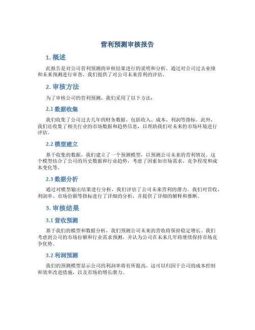 营利预测审核报告