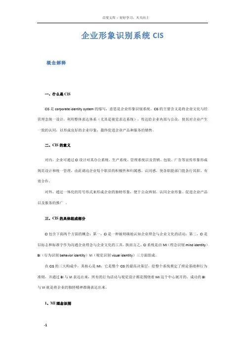 企业形象识别系统CIS计划说明书