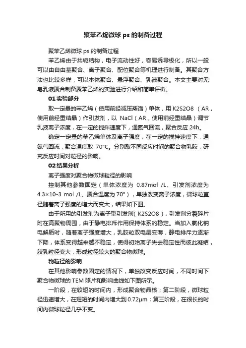 聚苯乙烯微球ps的制备过程