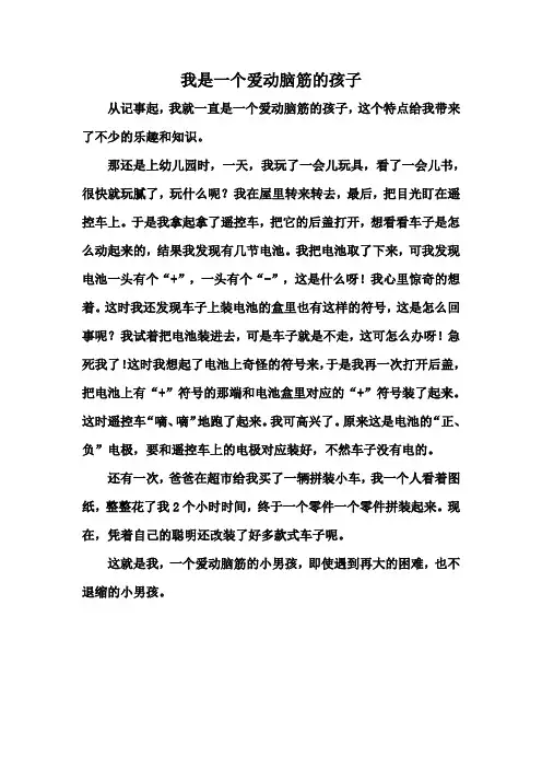 我是一个爱动脑筋的孩子