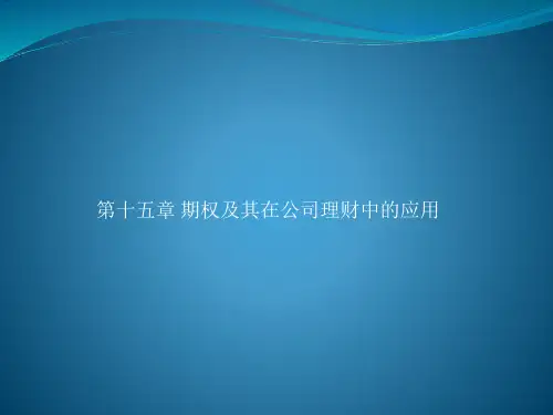第十五章 期权及其在公司理财中的应用《公司金融》PPT课件