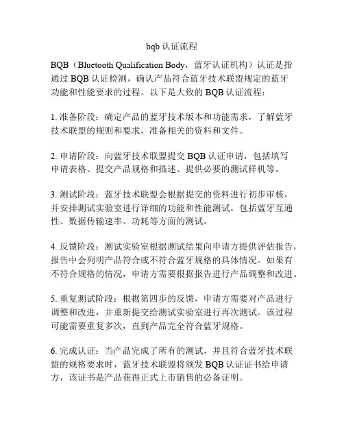 bqb认证流程