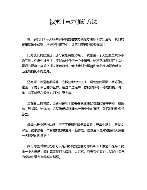 视觉注意力训练方法