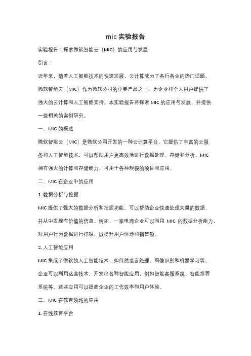 mic实验报告