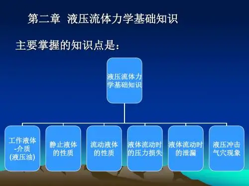 2、液压流体力学知识