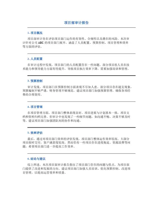项目部审计报告