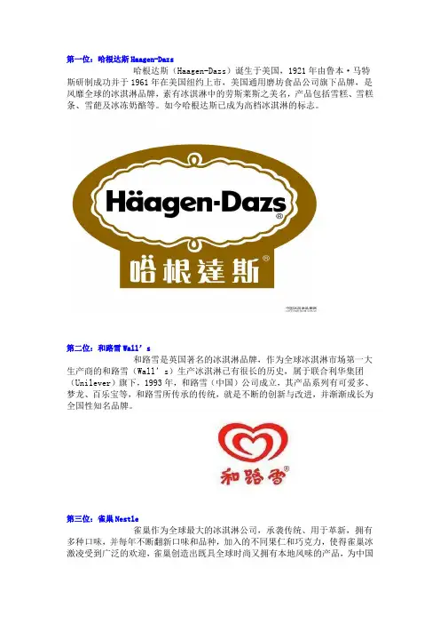 十大冰淇淋品牌