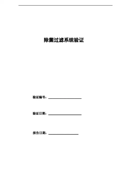 除菌过滤系统验证报告