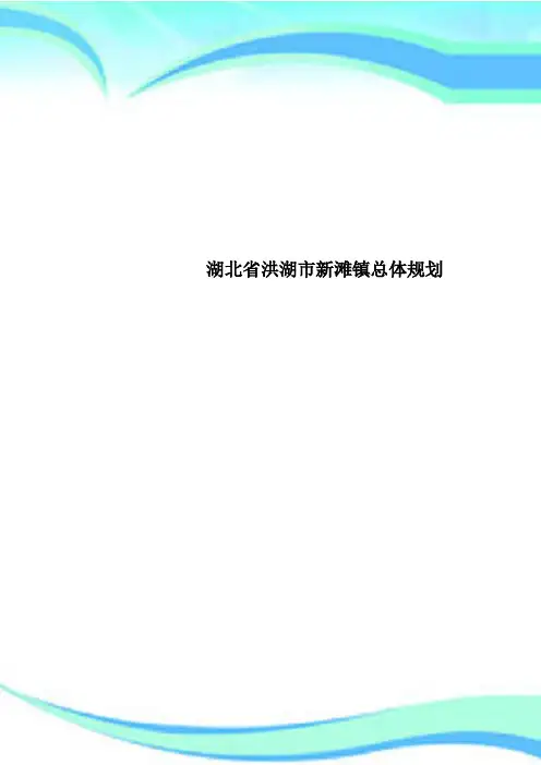 湖北洪湖市新滩镇总体规划