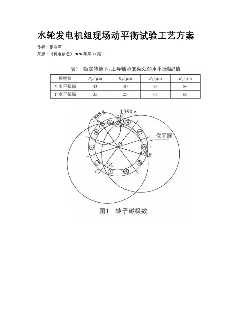 水轮发电机组现场动平衡试验工艺方案