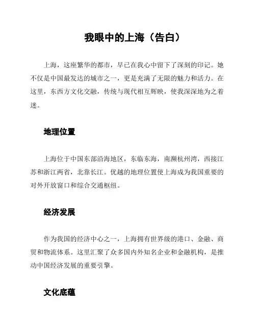 我眼中的上海(告白)
