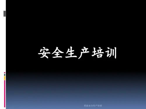 药品安全生产培训 ppt课件