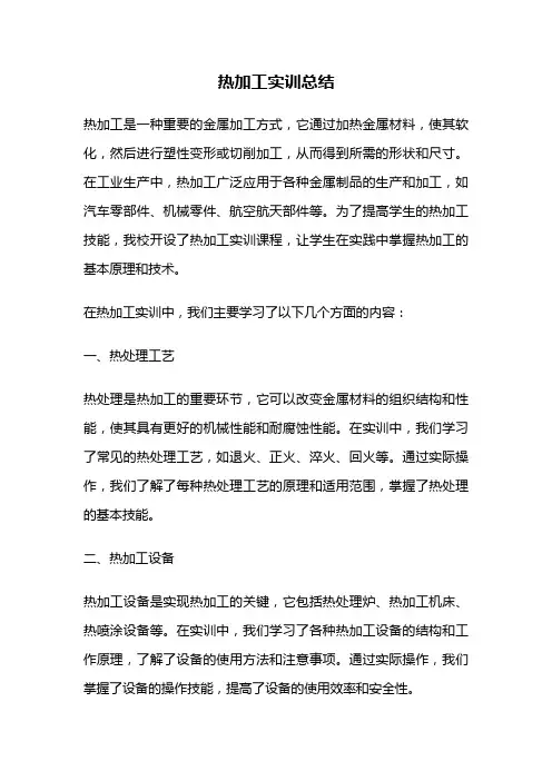 热加工实训总结