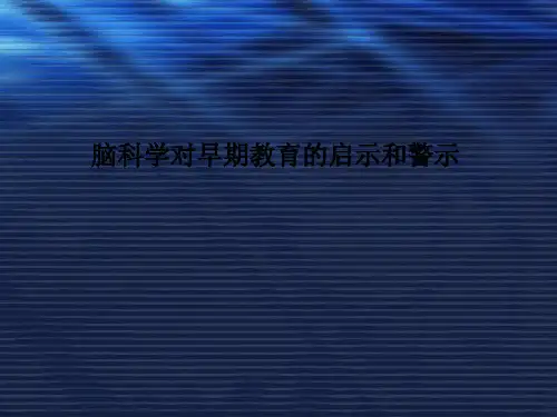 脑科学对早期教育的启示和警示PPT课件