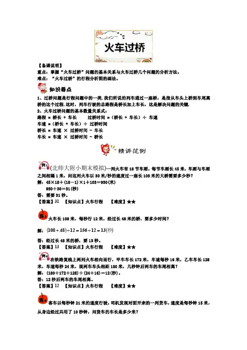 五年级下册数学试题-奥数培优：火车过桥 (全国通用 )