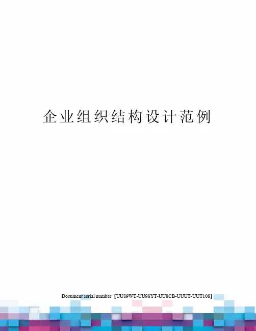 企业组织结构设计范例
