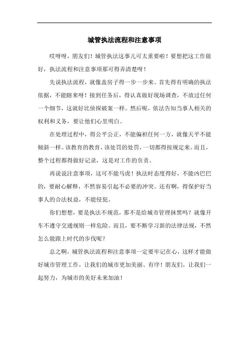城管执法流程和注意事项