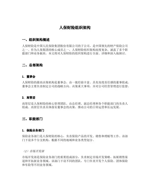 人保财险组织架构