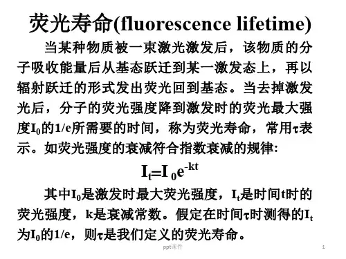 荧光寿命的认识  ppt课件