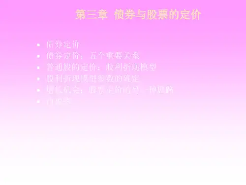 债券与股票的定价基础知识(ppt 23页)