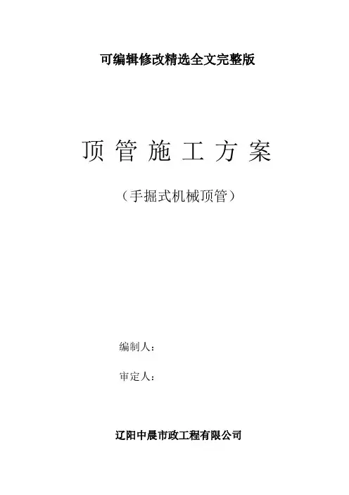 (2024版)顶管施工方案