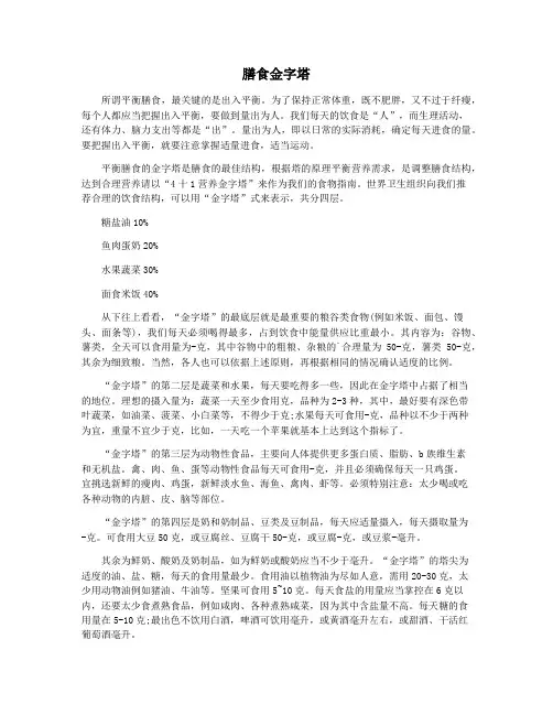膳食金字塔