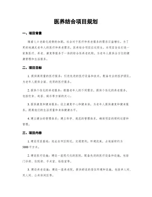 医养结合项目规划