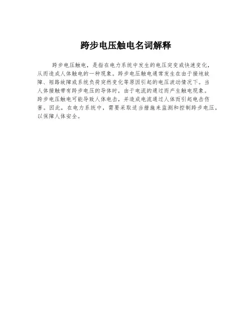 跨步电压触电名词解释