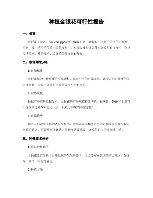 种植金银花可行性报告