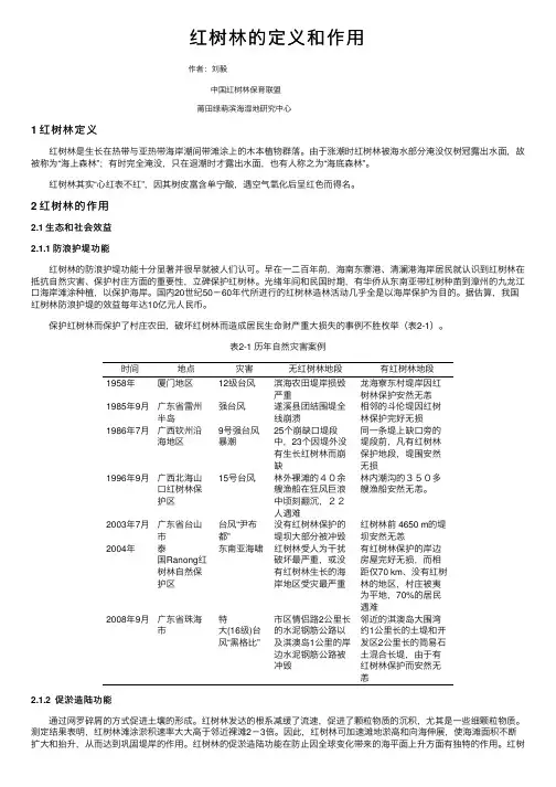 红树林的定义和作用