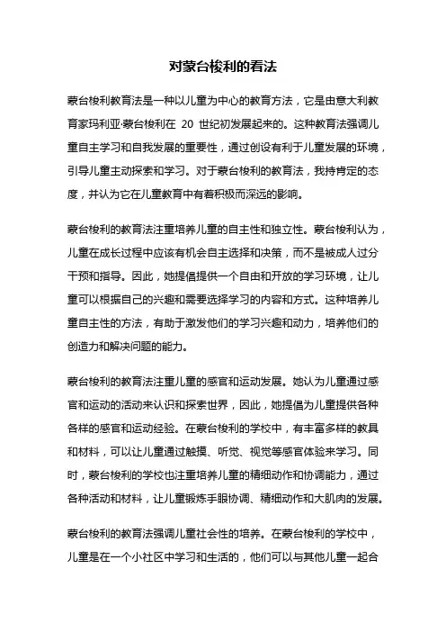 对蒙台梭利的看法
