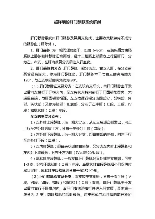 超详细的肝门静脉系统解剖