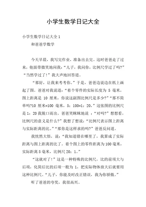 小学生数学日记大全