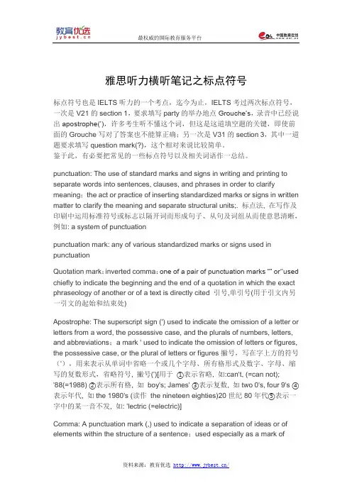 雅思听力横听笔记之标点符号