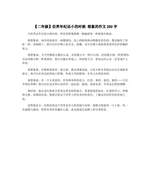 【二年级】世界年纪还小的时候 想象的作文250字