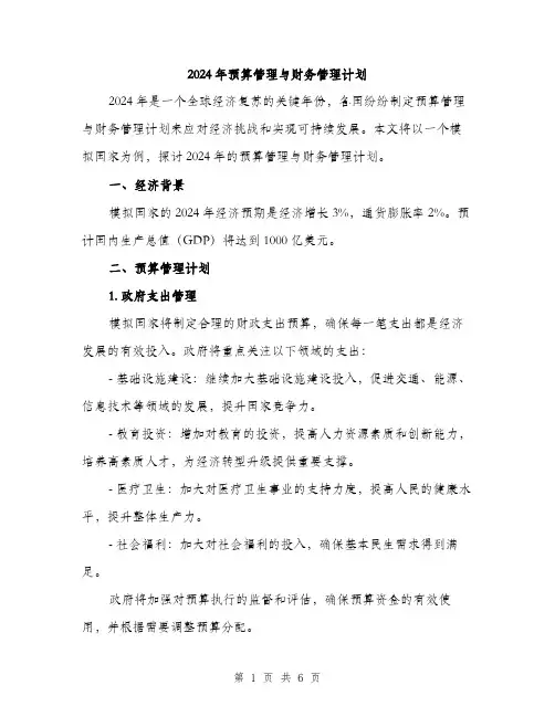 2024年预算管理与财务管理计划(2篇)