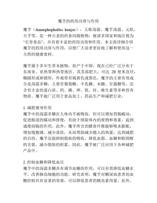 魔芋的药用功效与作用