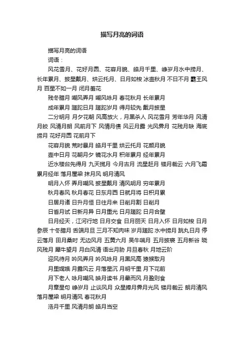 描写月亮的词语