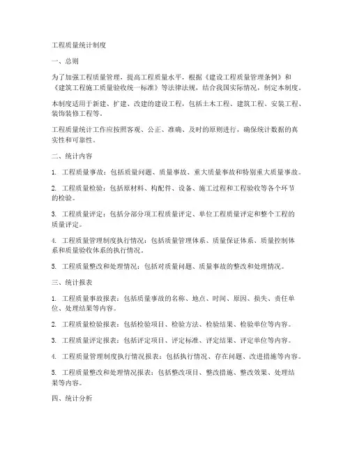 工程质量统计制度