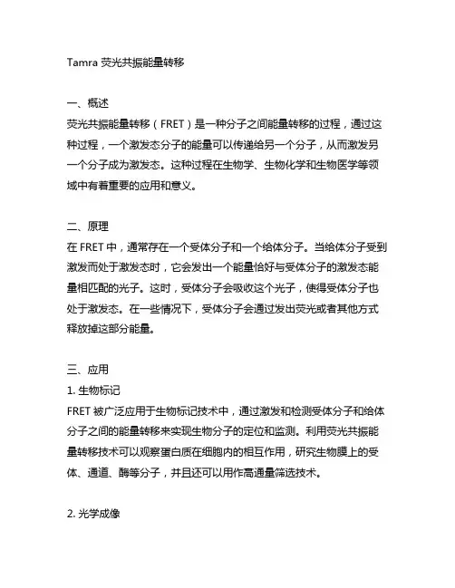 tamra 荧光共振能量转移