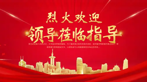 党政热烈欢迎领导莅临指导工作PPT模板