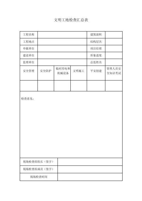 文明工地检查表(房屋建筑工程)[1] 2