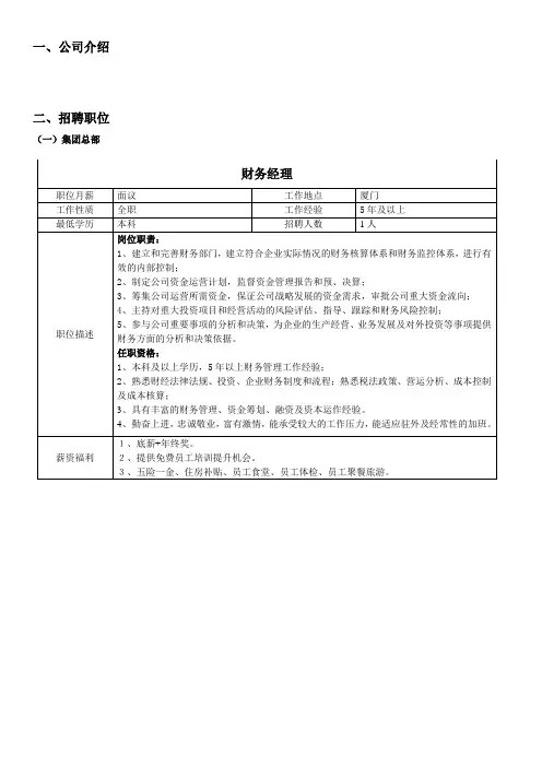招聘文案