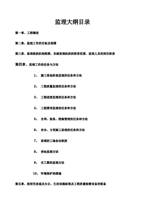 监理大纲目录