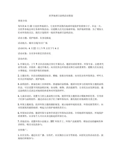 世界地球日涂鸦活动策划