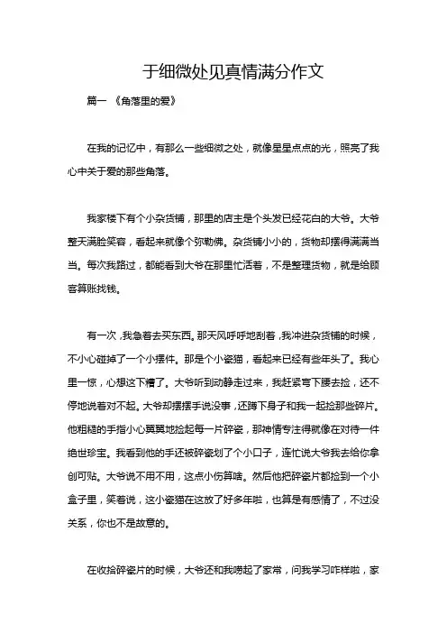 于细微处见真情满分作文
